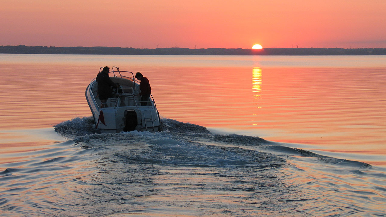 A boat at dusk