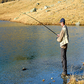 Man fly fishing